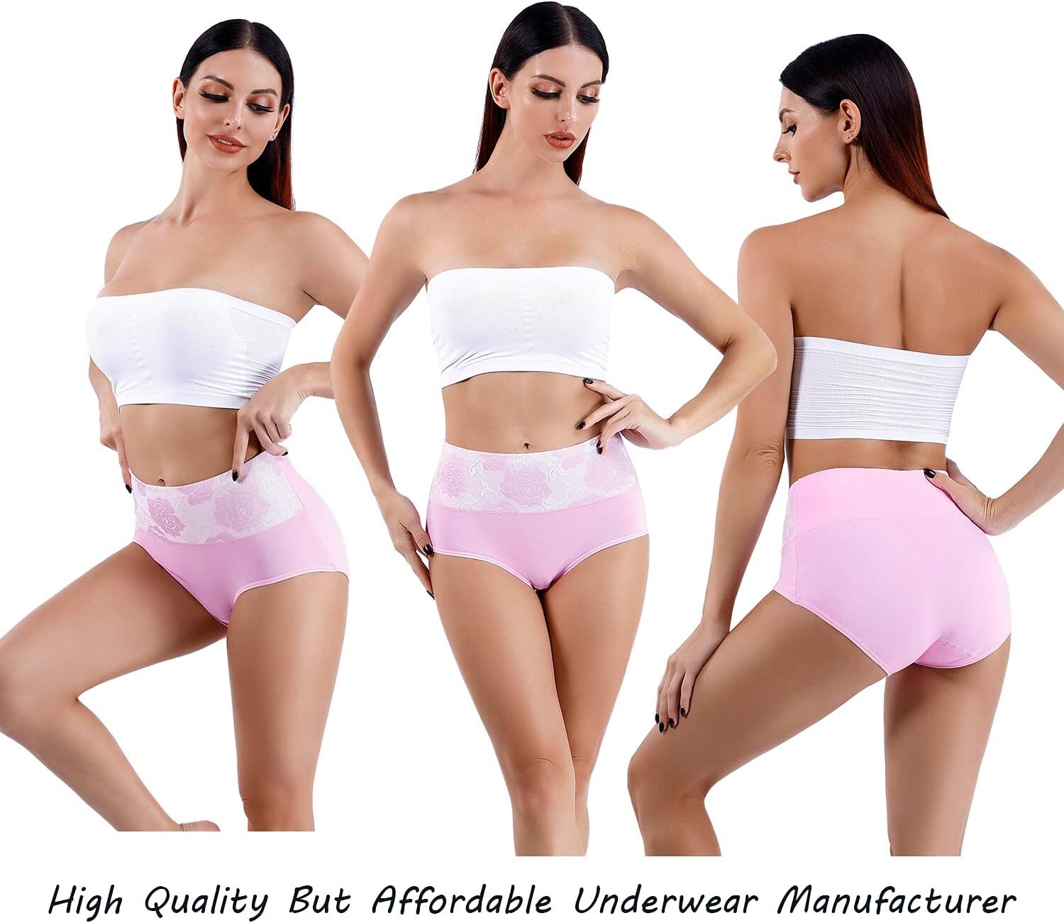 5Pack Womens High Waist Underwear Tummy Control briefs,Postpartum Cotton Panties