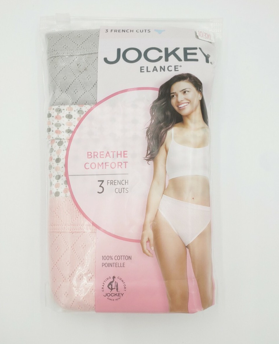 Jockey 3-Pack Breathe Comfort French Cut Panty 10/3XL Underwear 100% Cotton New