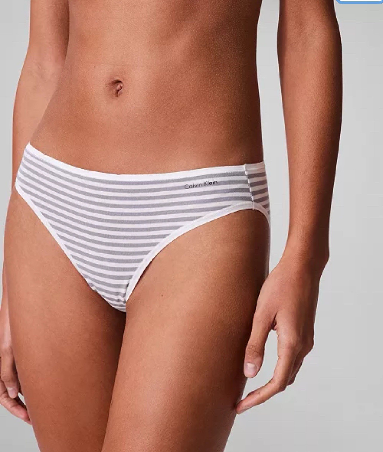 Calvin Klein Cotton Form Bikini Underwear QD3644 – Nude Marching Stripe Size S