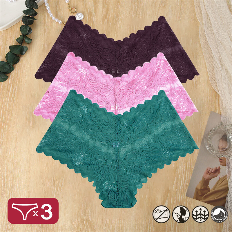 Nuevas 3pcs Sexy Bragas De Encage Para Mujeres Tangas Lenceria Ropa Interior