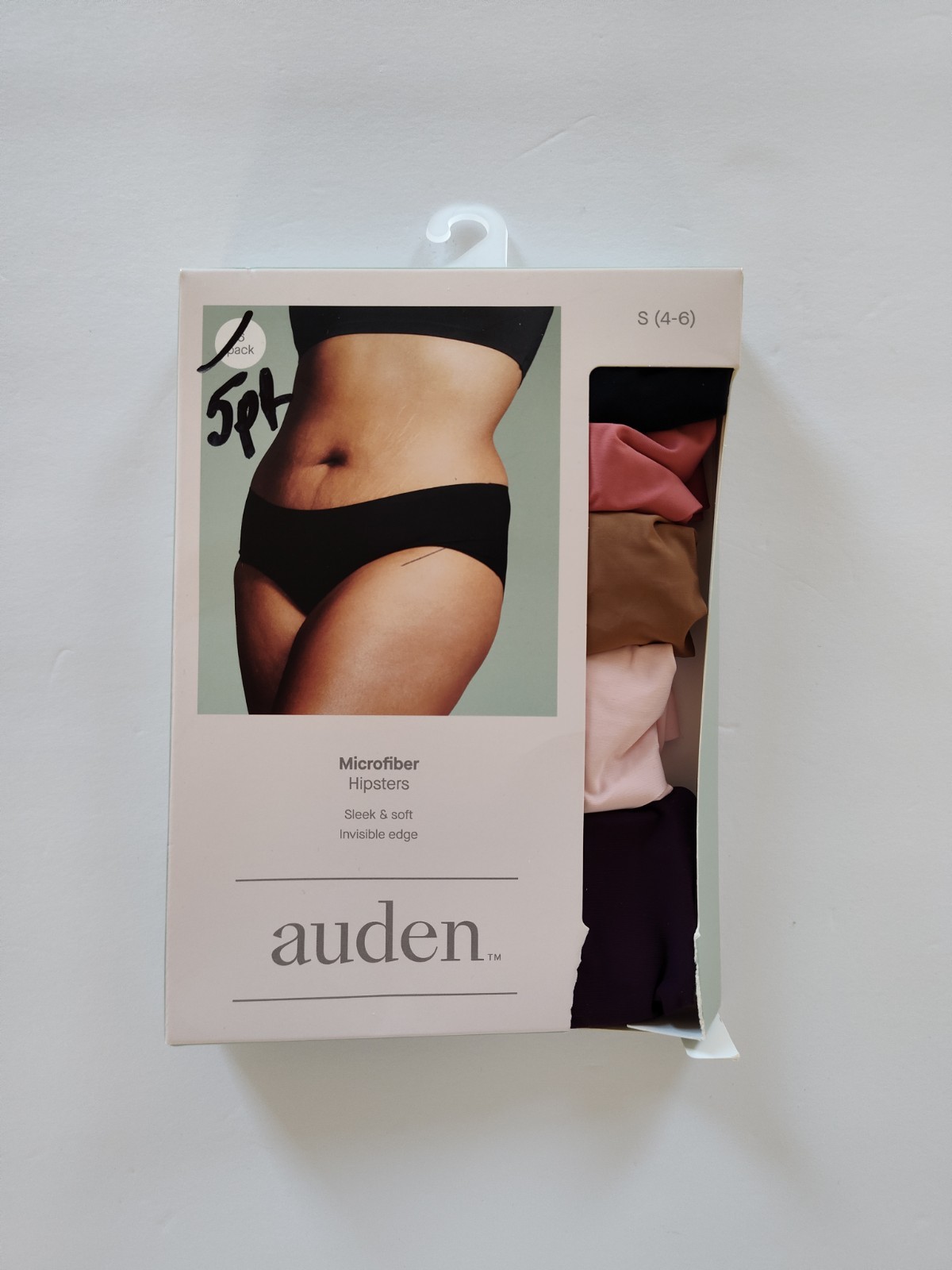 Auden Microfiber Hipster Underwear Size S Pack Of 5 Panties NOT 6 Box Damage