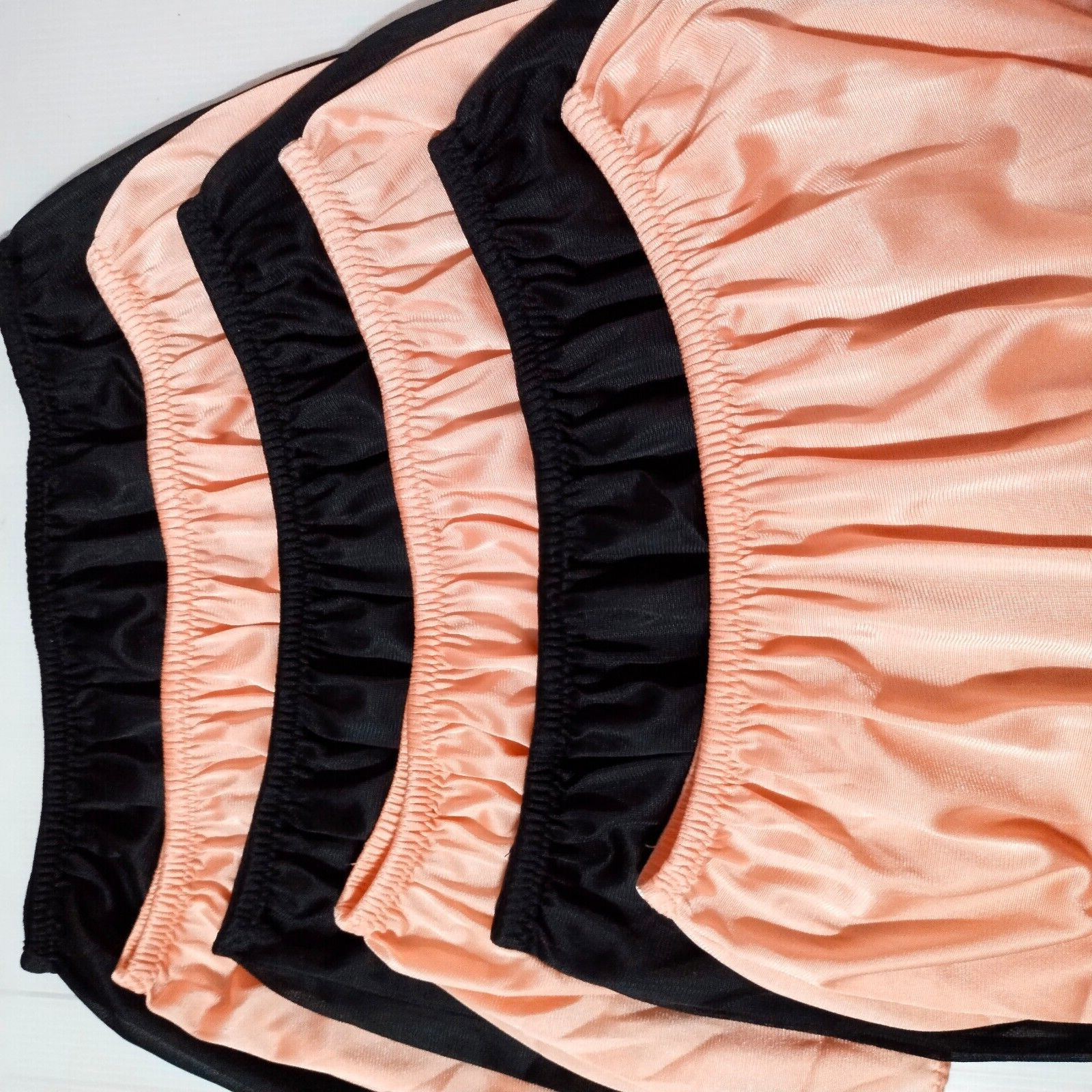 6 Nylon Panties/ High Waisted/ Double Nylon Layer Crotch/ BLack+ORANGE/ Size XL