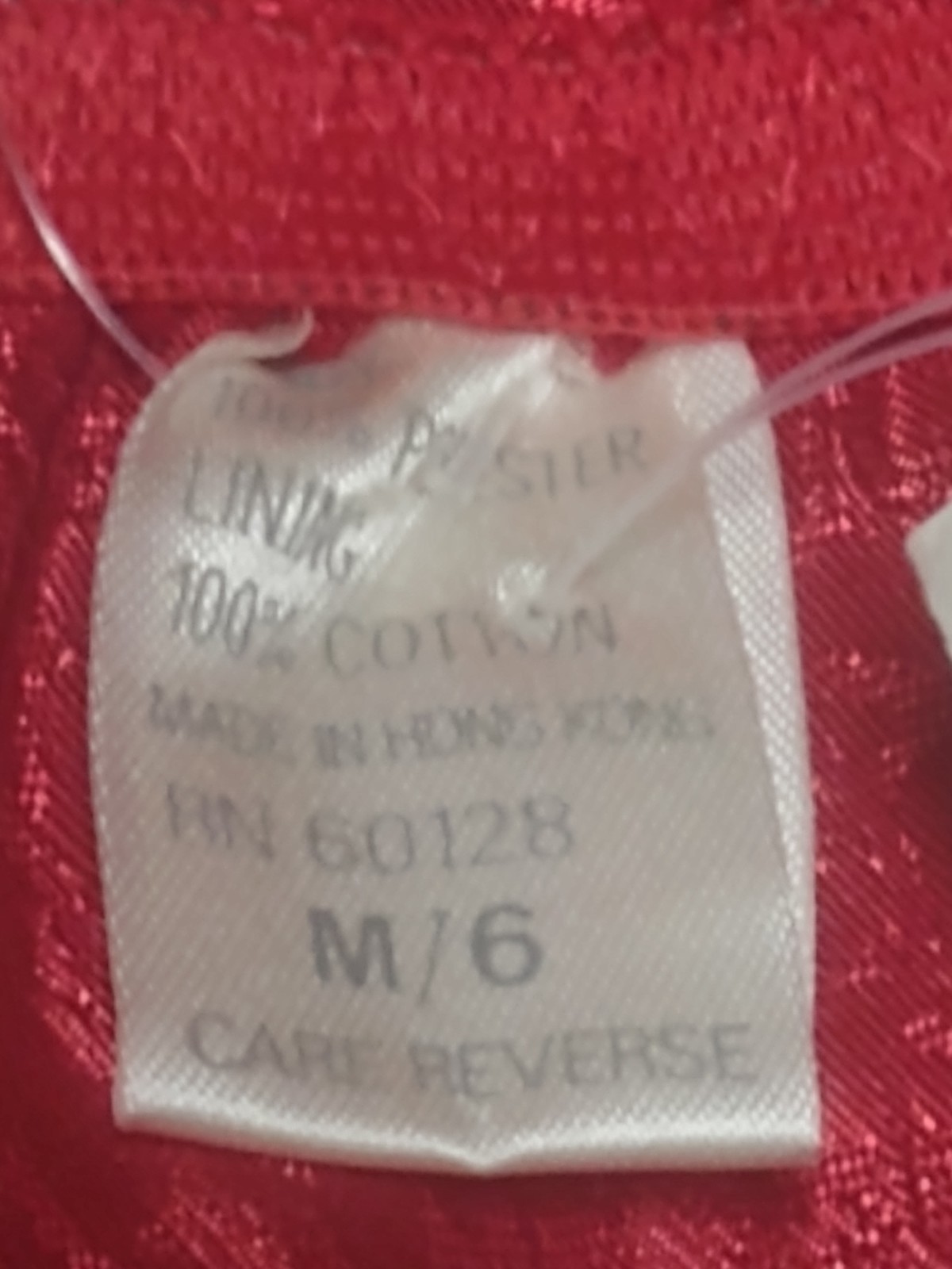 Vtg NWT Red Satin Panty String Bikini Floral Embossed Van Mar Size Medium