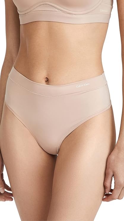 Calvin Klein Womens Simple One Size High-Waisted Thong Panty One Size Cedar