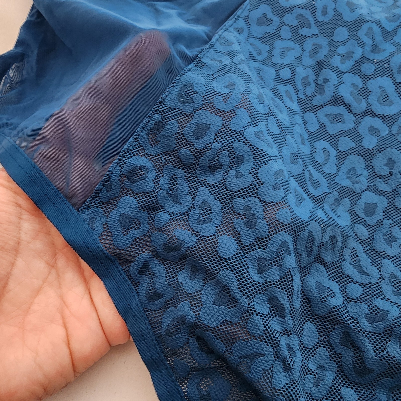 6X 30W Torrid Blue Animal Lace Cheeky Panty Lingerie Sheer Breathable Summer NWT