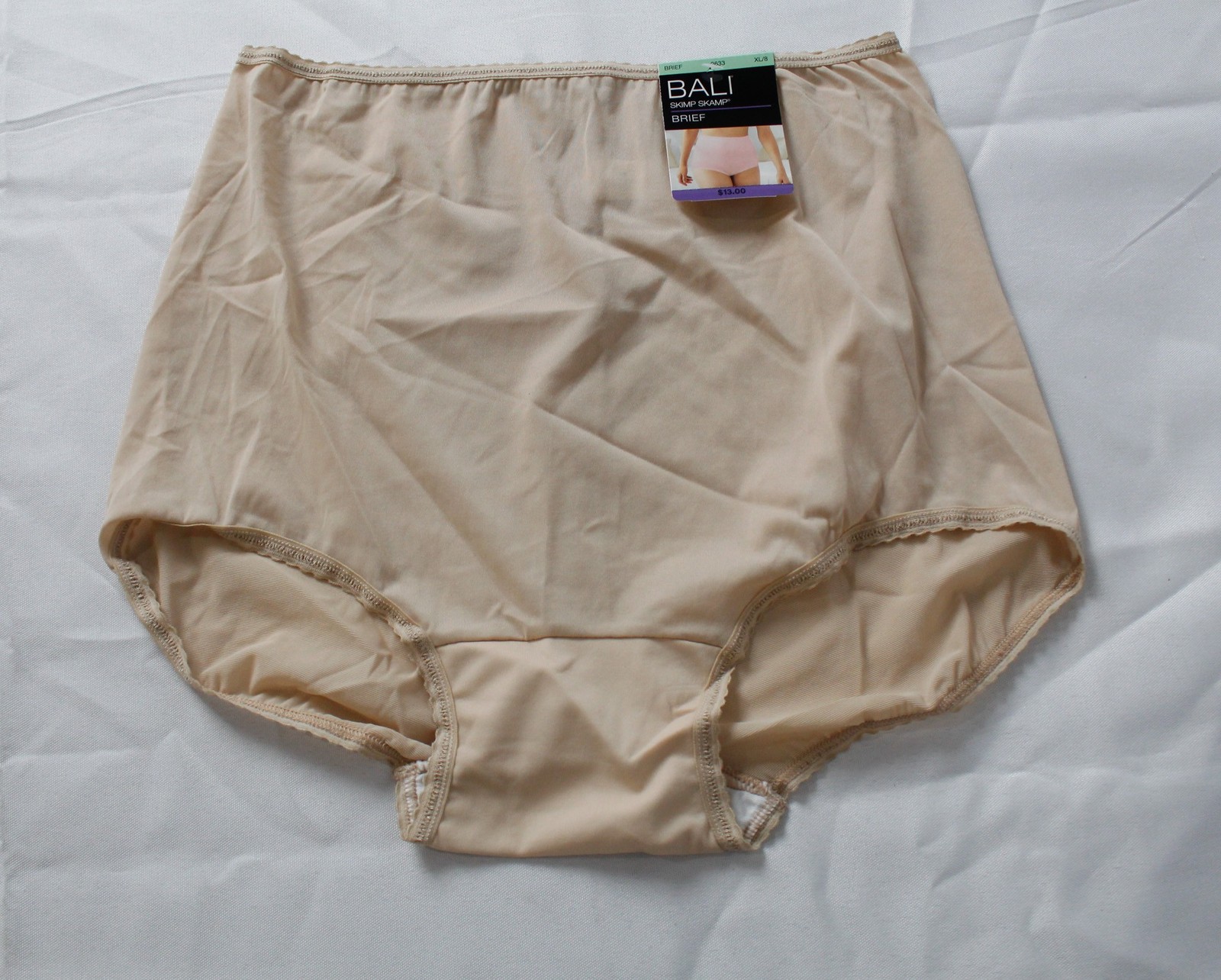 Bali Women’s No-Show Skimp Skamp Sleek Stretch Silhouette Briefs NN7 Nude XL NWT