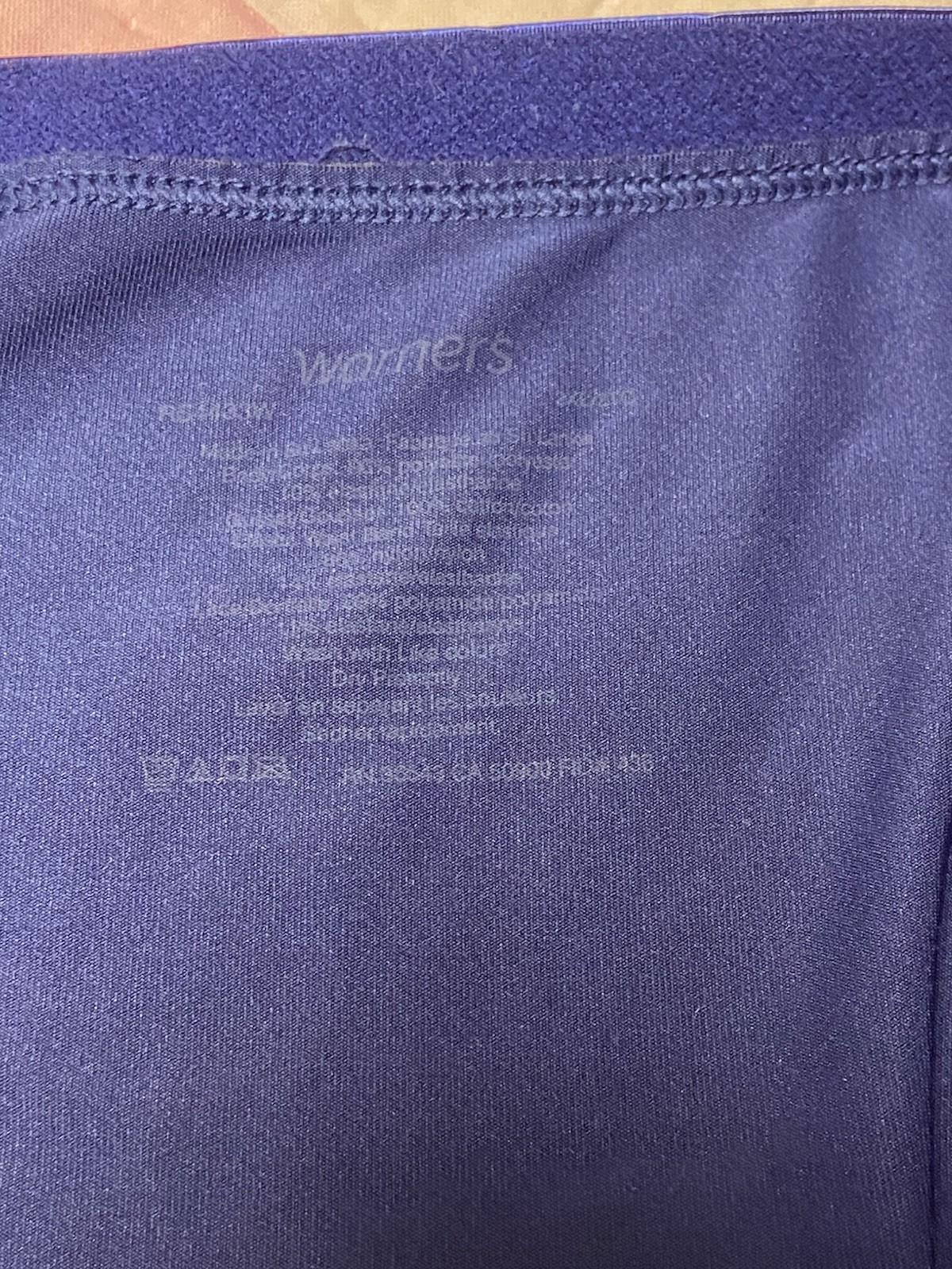 Warners 2XL Blue Panties Shiny Panel Polyester Blend