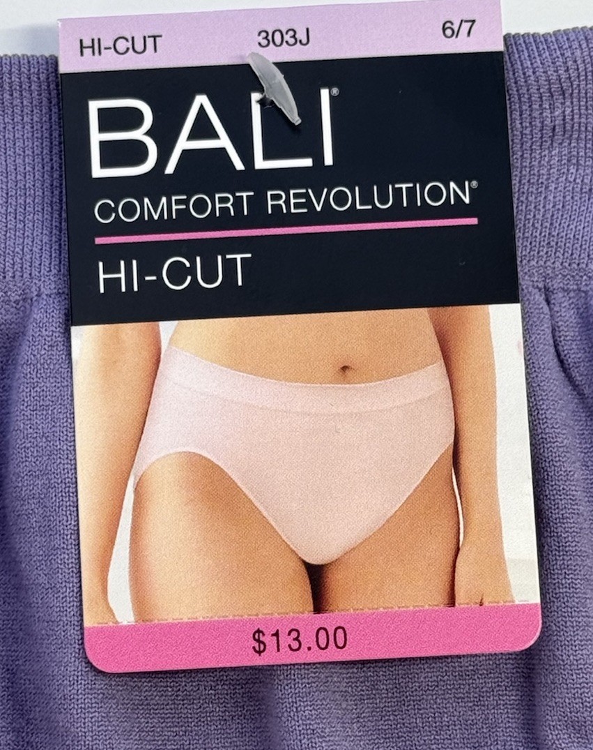 BALI Women’s Size 6 / 7 Comfort Revolution Seamless Hi-Cut Brief Panty Underwear