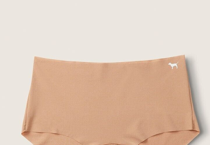 M NOSHOW Mocha Latte Beige LowRise Victorias Secret PINK Boyshort Brief Pantie