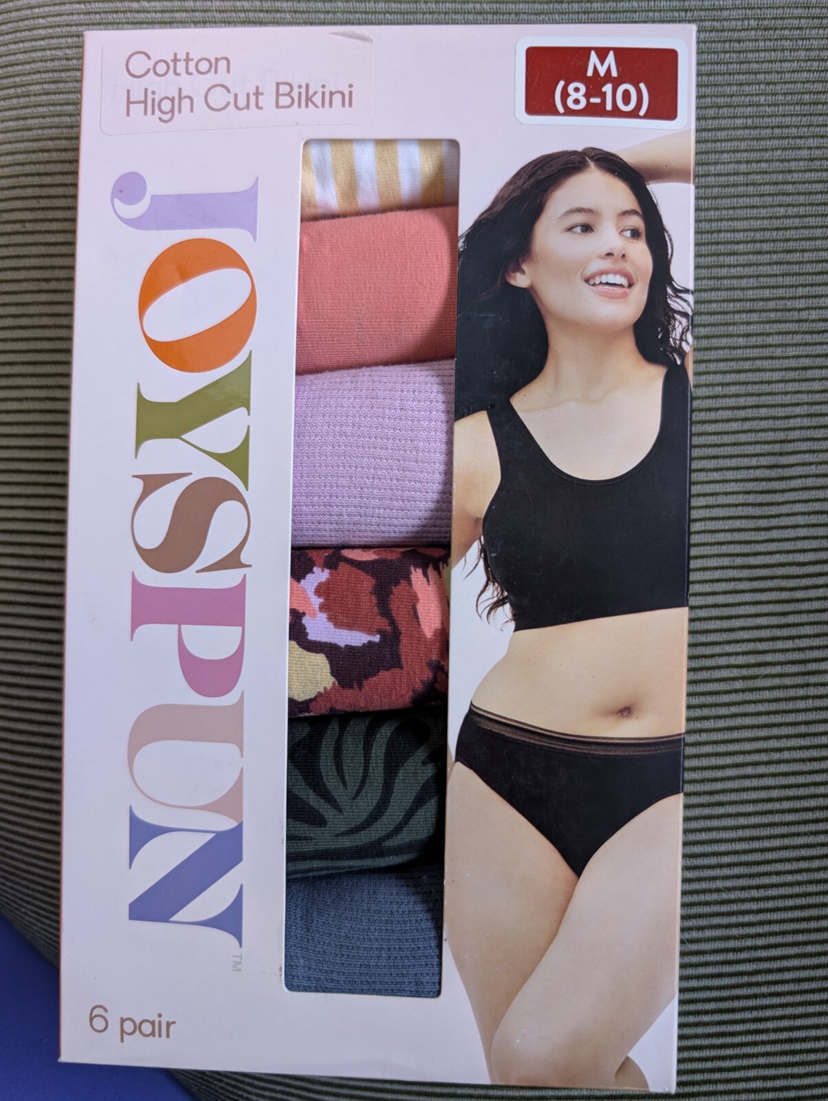 Joyspun/Cotton High Cut Bikini Ladies/6 Pairs/Size M (8-10)