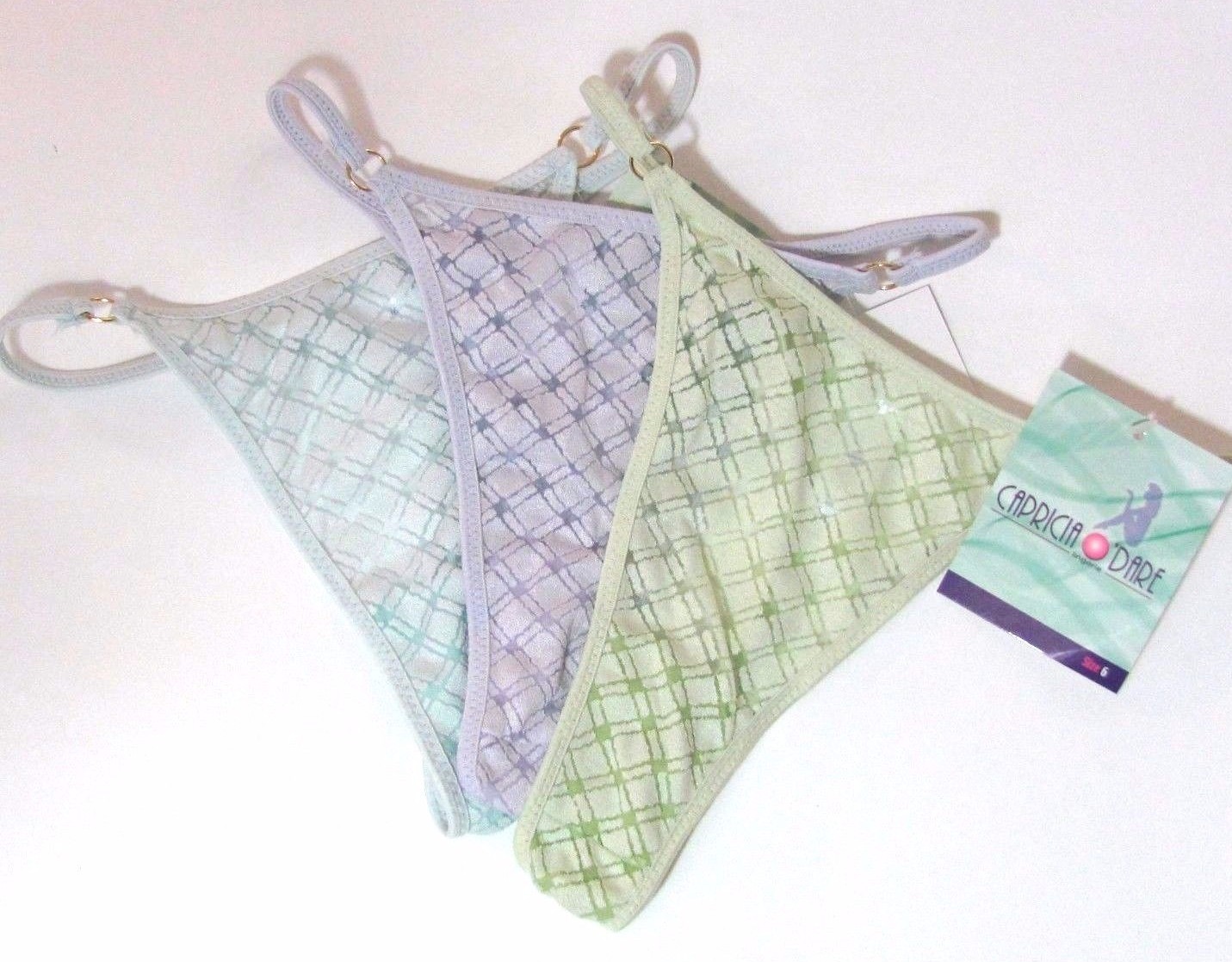 B4 Capricia O’dare Green Blue Purple soft Sissy nylon thong bikini panties 6 7