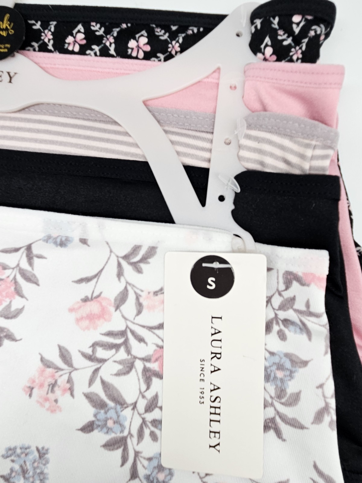 LAURA ASHLEY 5 Pk Women S M Soft Microfiber Brief Panties Black Beige Pink Cream