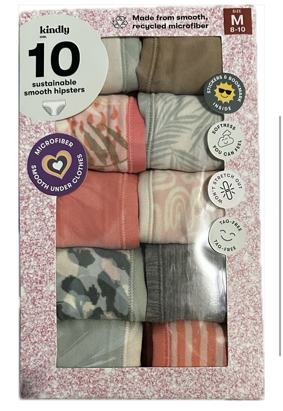 Kindly Girl.sustainable Smooth Hipsters Panties Underwear Size M 8-10