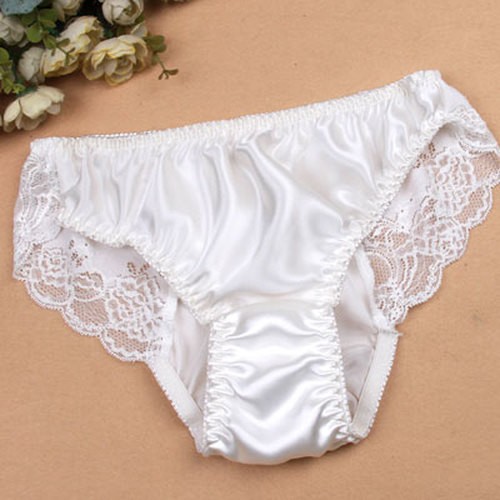 100% Mulberry Silk Underwear Women’s Low-rise Sexy Briefs With Lace Hot Knickers