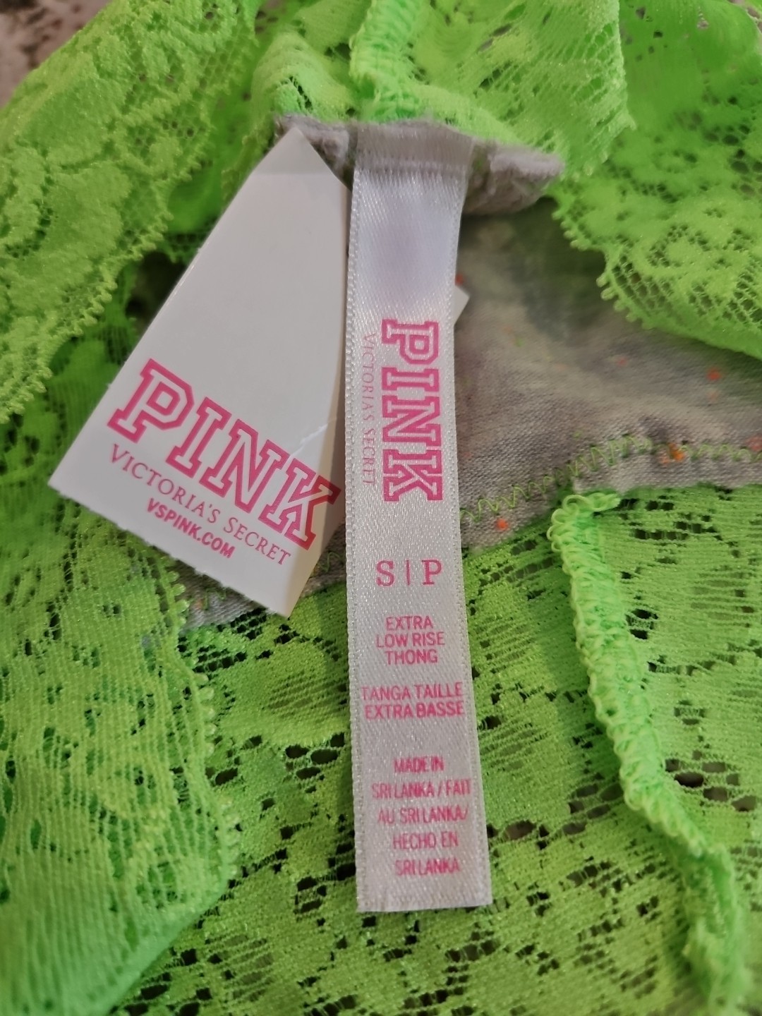 True Vintage Victoria Secret PINK Extra Low Rise Thong “BACK TO BAD” Size Small