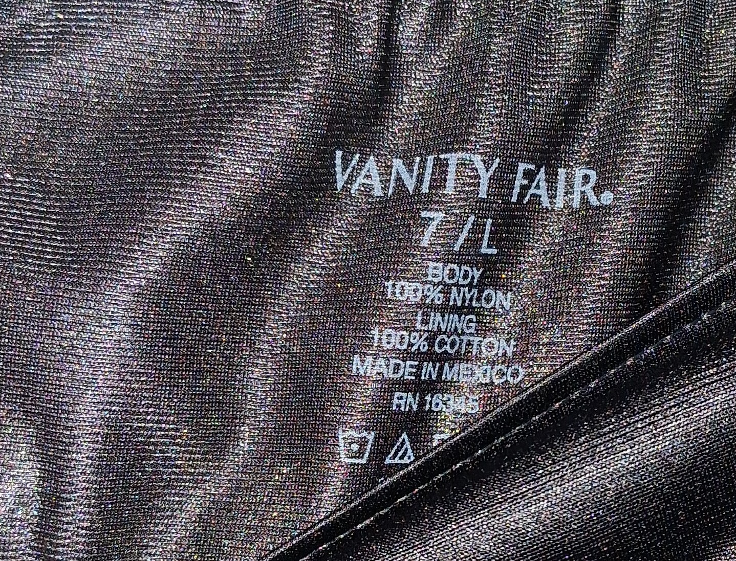 Vanity Fair Perfectly Yours Ravissant Nylon Briefs Panty Size 7 BLK WHT Nude NWT