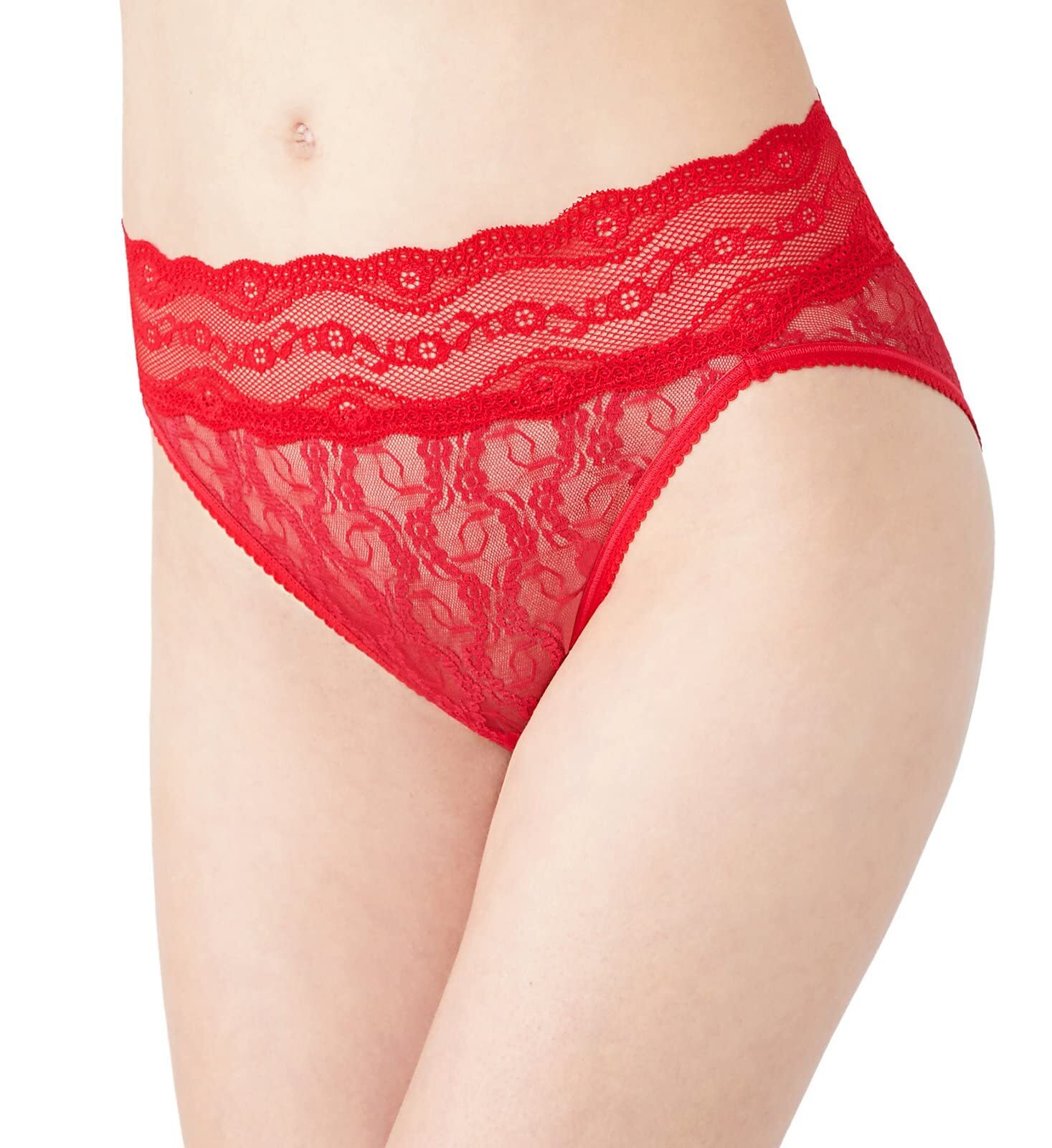 b.tempt’d by Wacoal 294559 Lace Kiss Hi Leg Brief Panty, Crimson Red, Medium