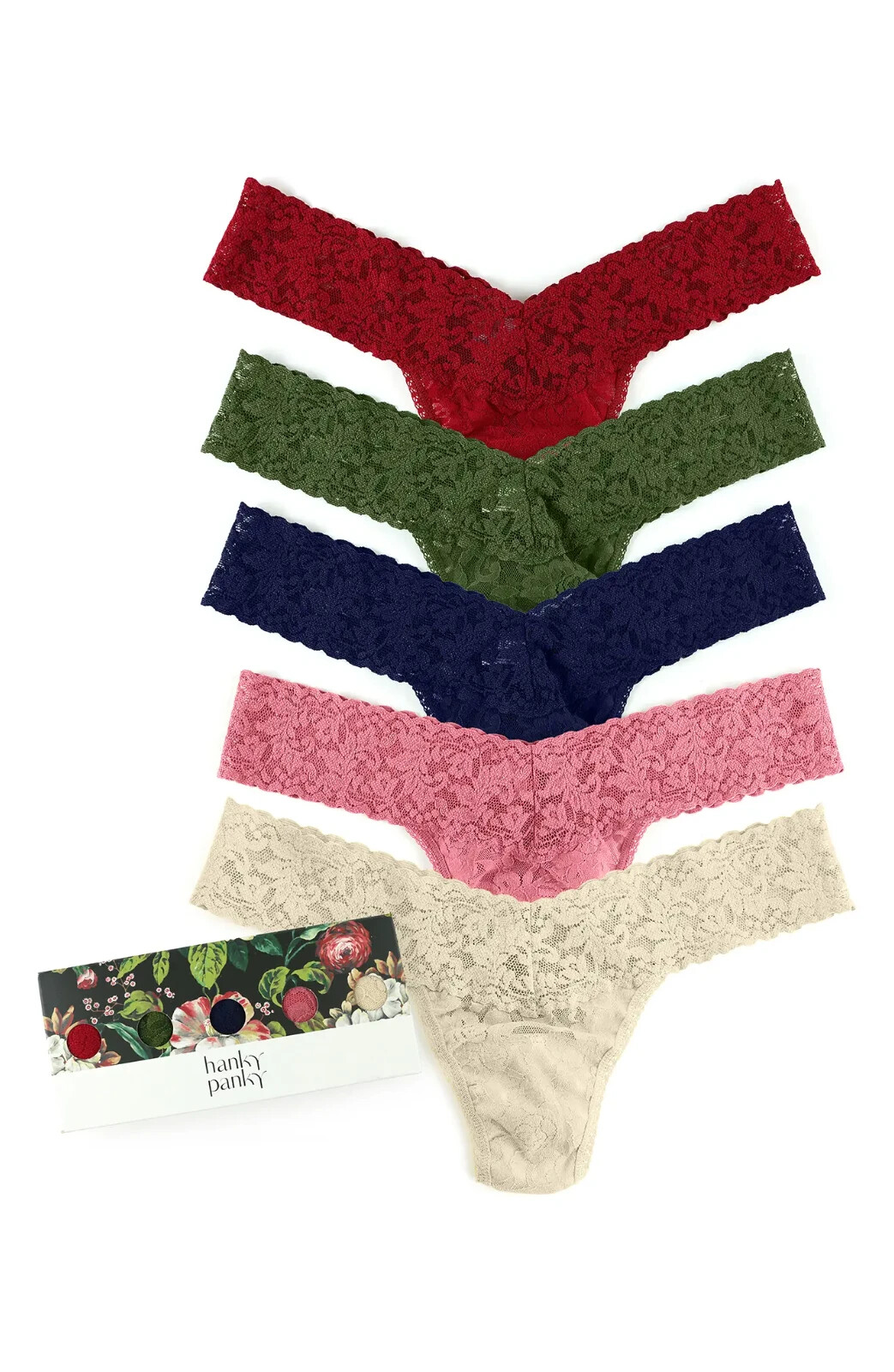 Hanky Panky Assorted 5-Pack Stretch Lace Thongs L69106 Womens One Size