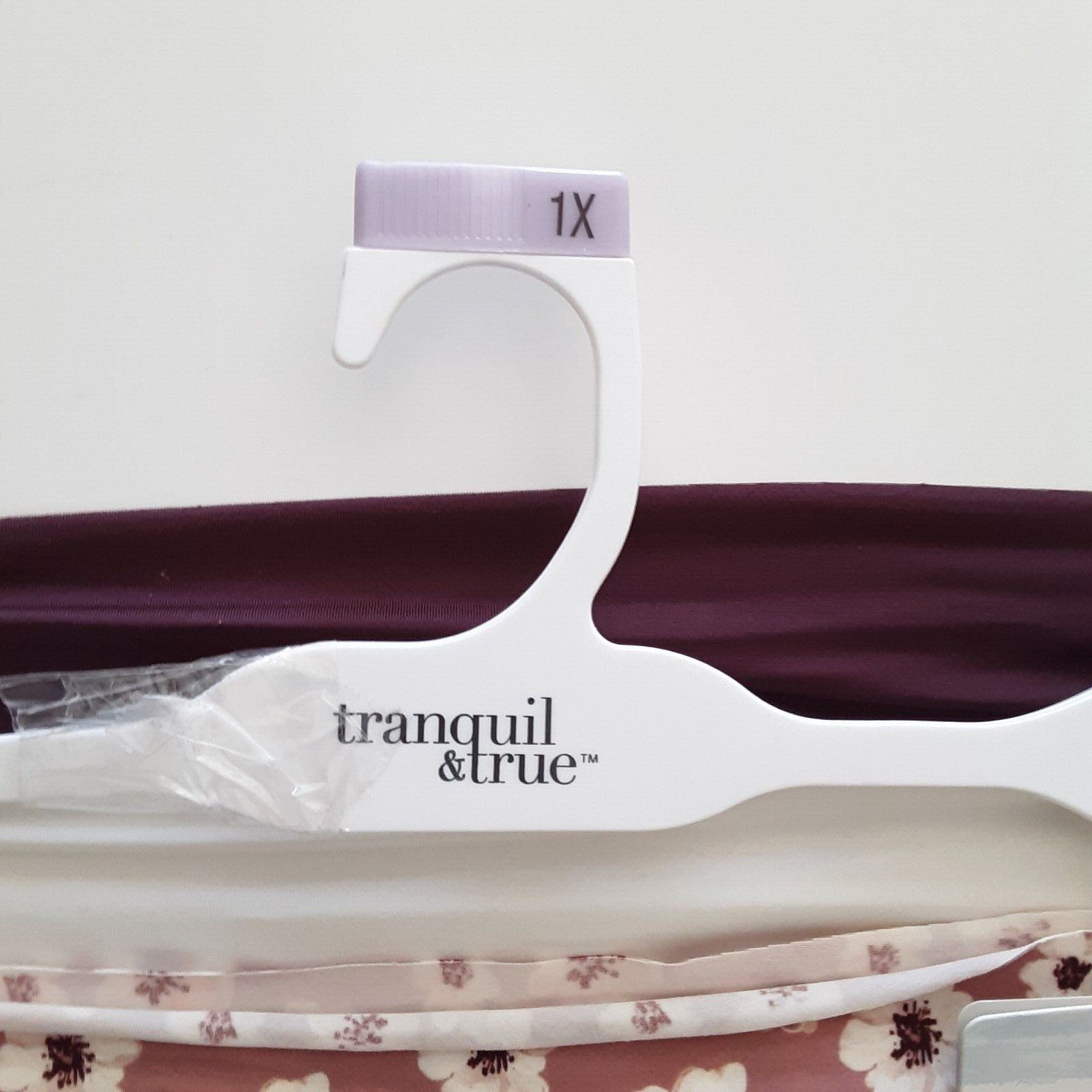 Tranquil & True Womens 1X Bikini Underwear Microfiber Purple Floral Ivory 3PK