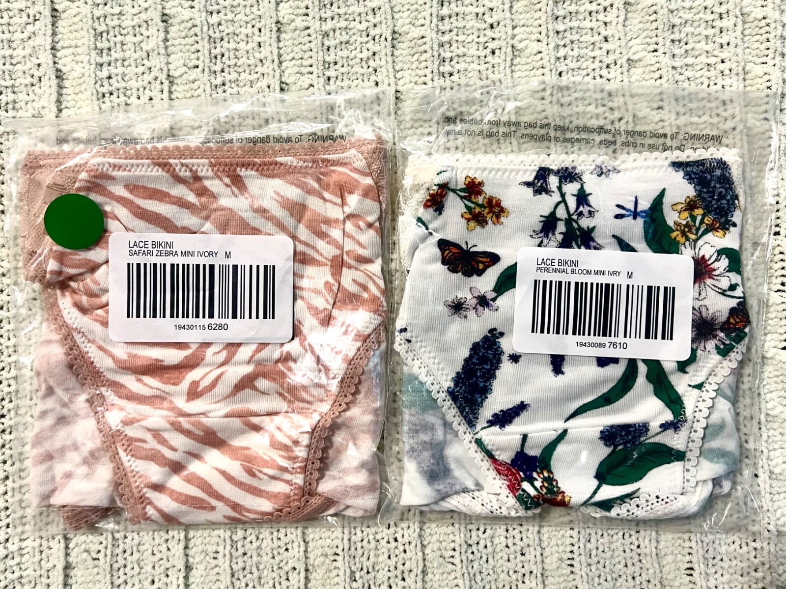 Lot of 2 SOMA Embraceable Signature Lace Bikini Panties Size M Medium BRAND NEW