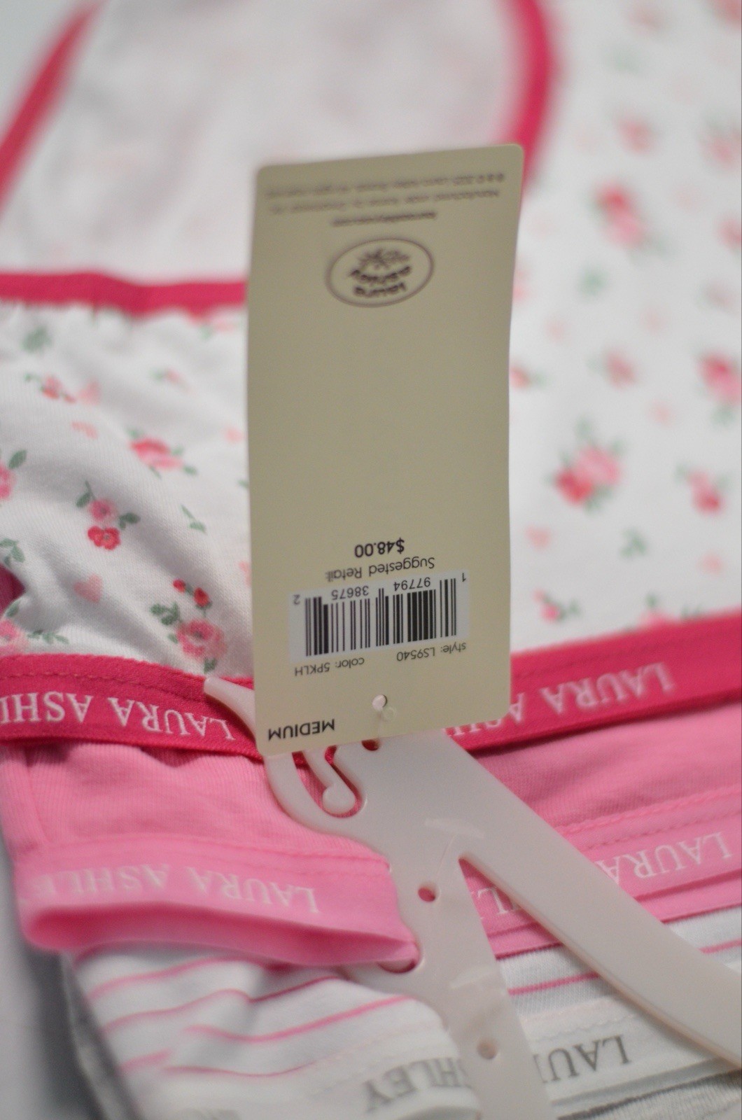 Laura Ashley Women Brief Panties Floral Solid 5 Pair LS9540 Sz M Retails $48