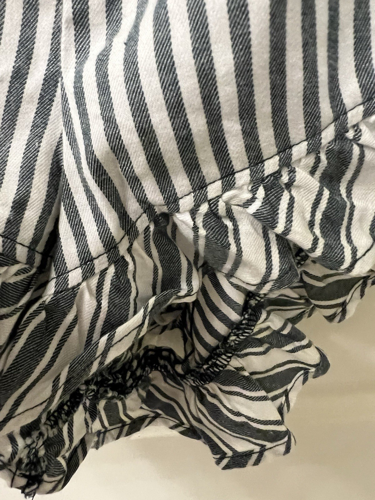 Victoria Secret Stripes & Ruffle Flannel Velvet Trim Pajama Shorts 2XL New W Tag