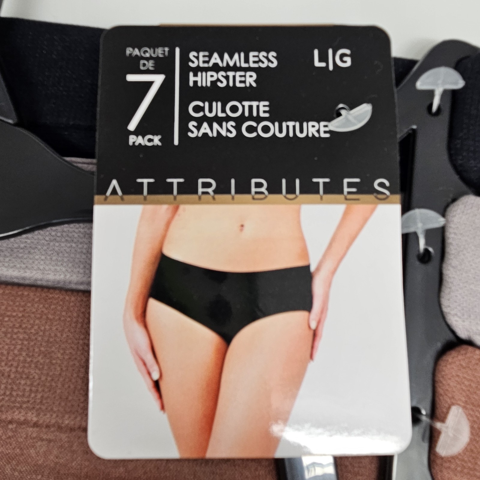 7 Pack SEAMLESS HIPSTER Panties Women’s L XL Assort Black Gray Brown Pink Wine