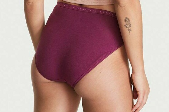XXL KIR Wine Stretch Cotton Waist Victorias Secret High Leg Waist Brief Pantie