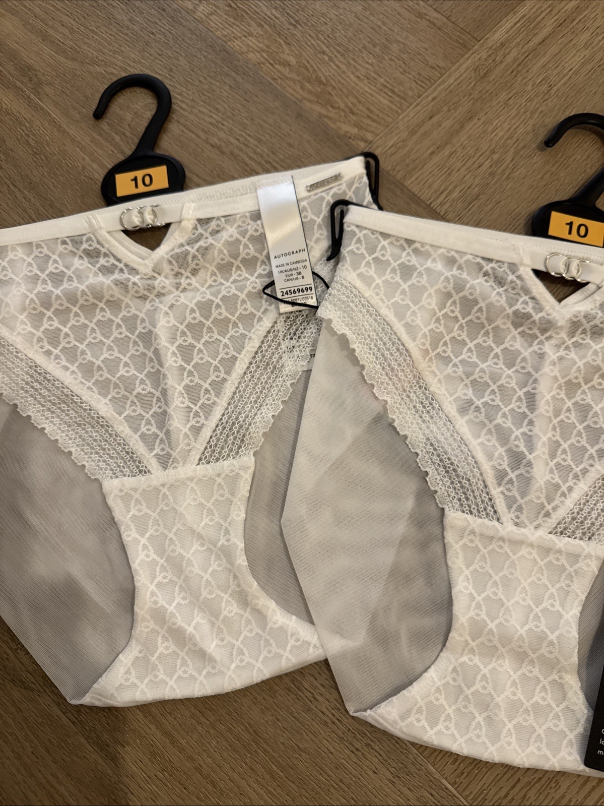 Marks and Spencer Autograph High Leg Briefs Size 10 X 2