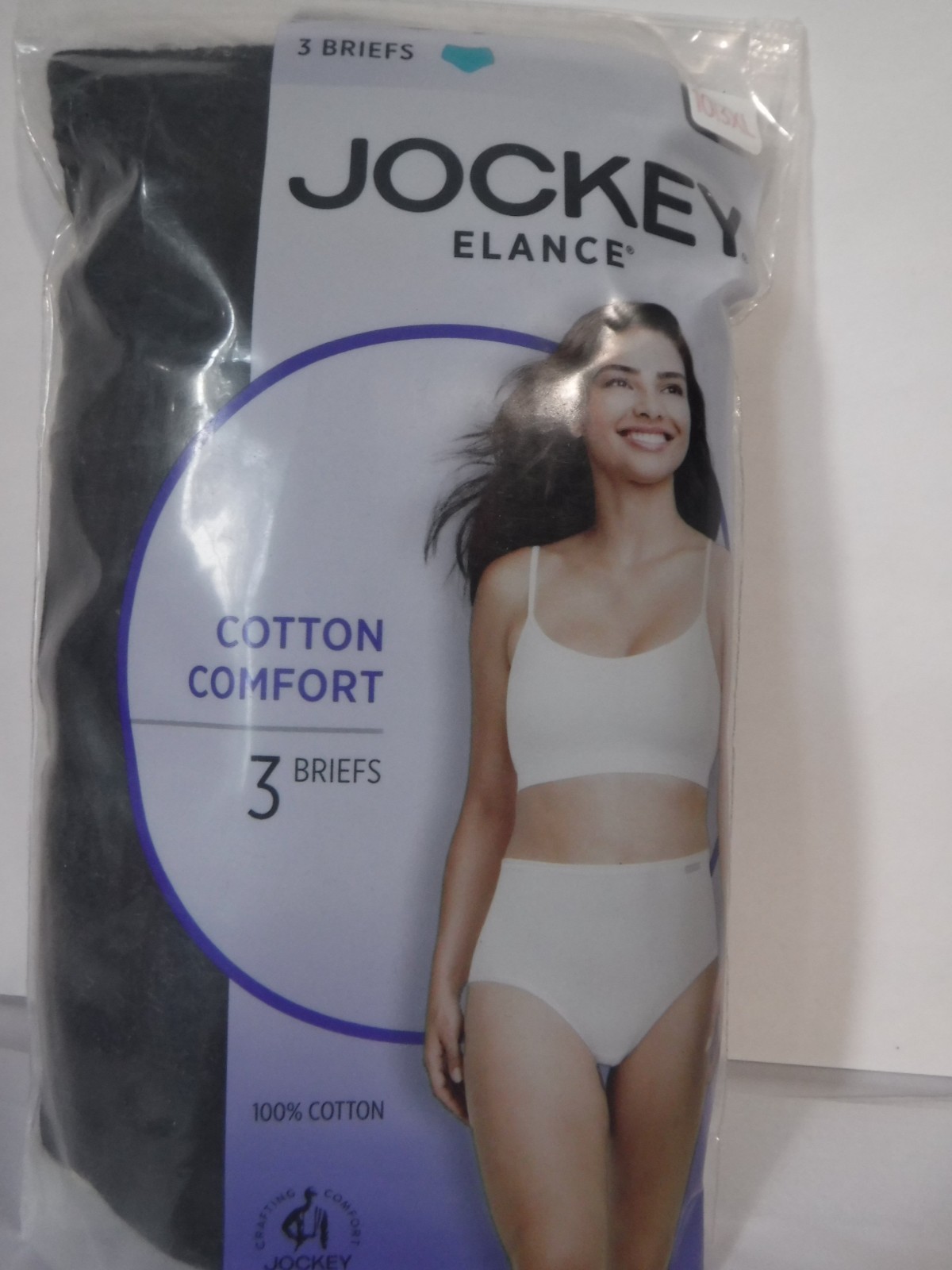 Jockey 3 Briefs Panties Cotton waistband 1486 All Black underwear sz 10