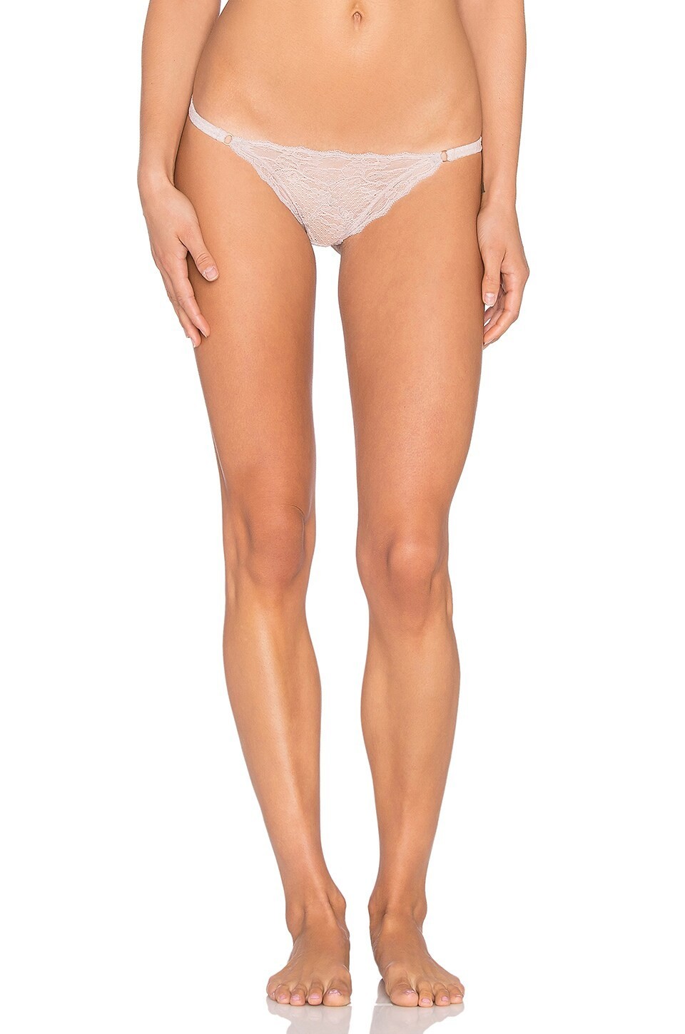eberjey GEORGETTE Black Lace Stretch Nylon String Thong – L