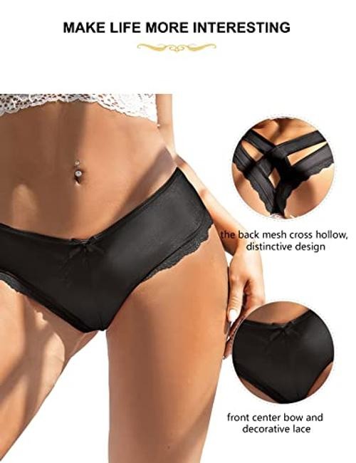 Women Sexy Criss Cross Underwear Bikini Cheeky X-Large-XX-Large Style 2 Black