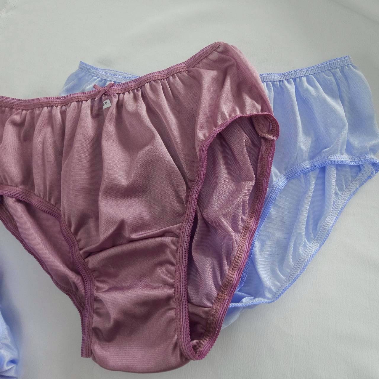6 Bikini Panties Underwear Woman Men Light Nylon Soft Briefs Hip38″-42″XL/Purple