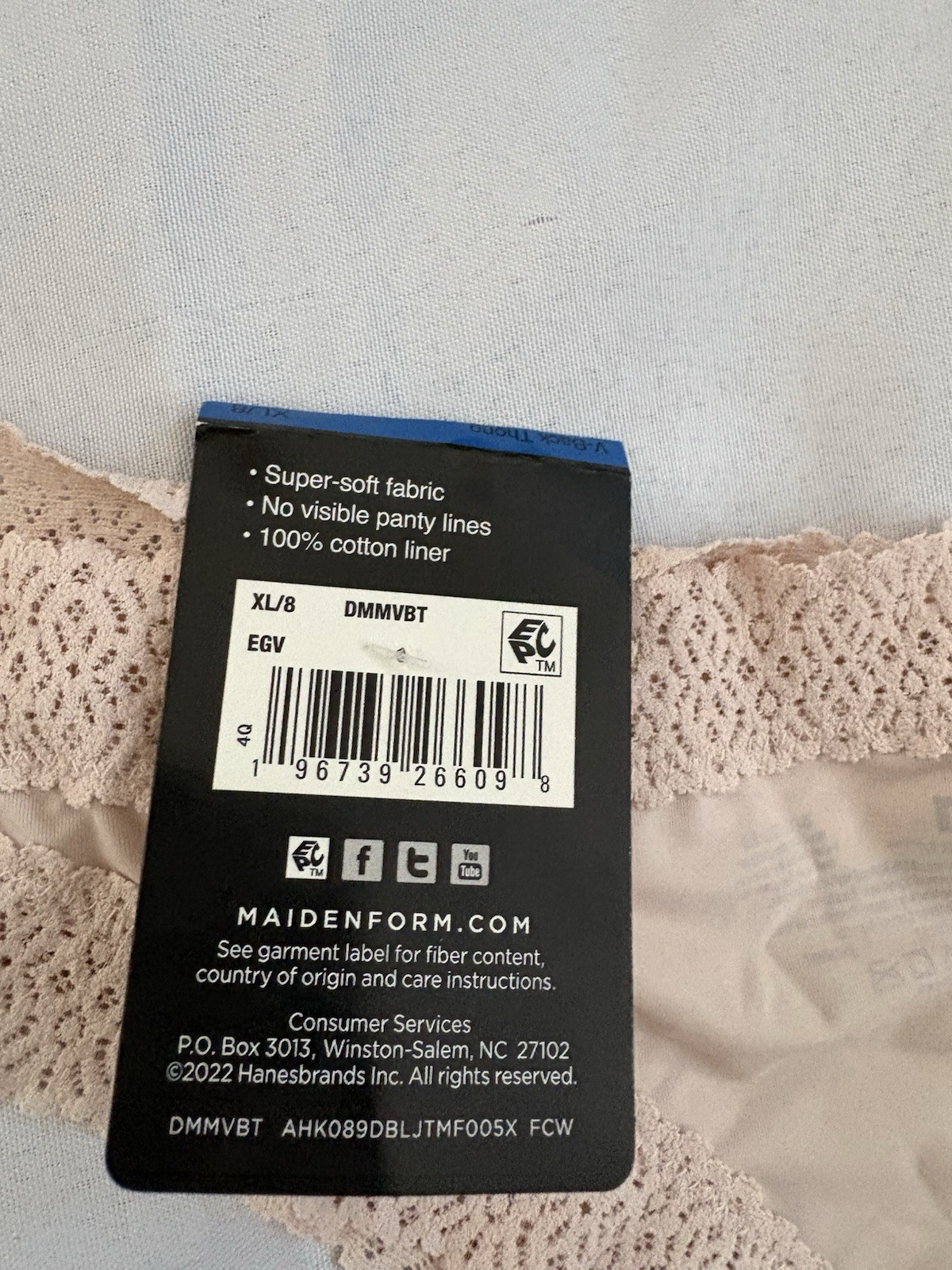 NEW Maidenform DMMVBT V Back Thong 2 Pair XLarge 8 Women’s Thong Multicolor