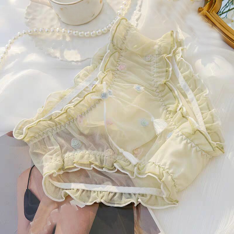 Japanese Sweet Girls Lady Transparent Panties Brief Mesh Lolita School Underwear