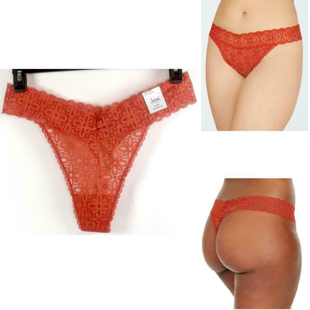 Womens Jenni Lace Thong OS Fits 1X-3X Choose Color New Panty One Size Plus