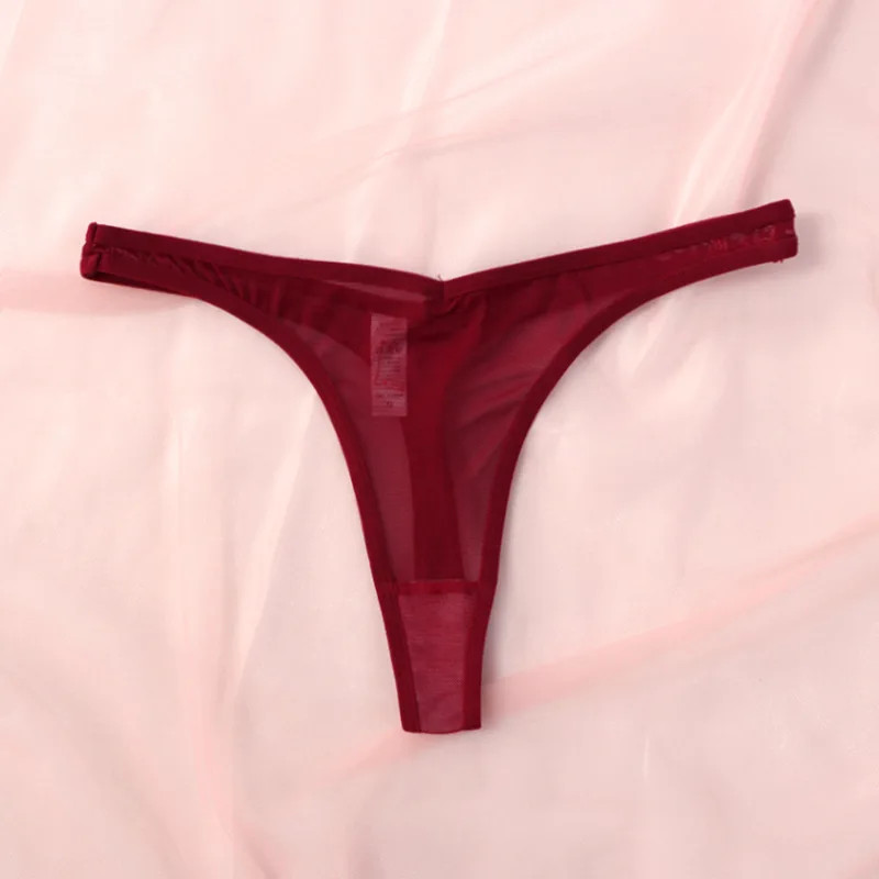 Seamless Thong Panties Mid Rise Women’s Sheer Mesh Soft Breathable Underwear