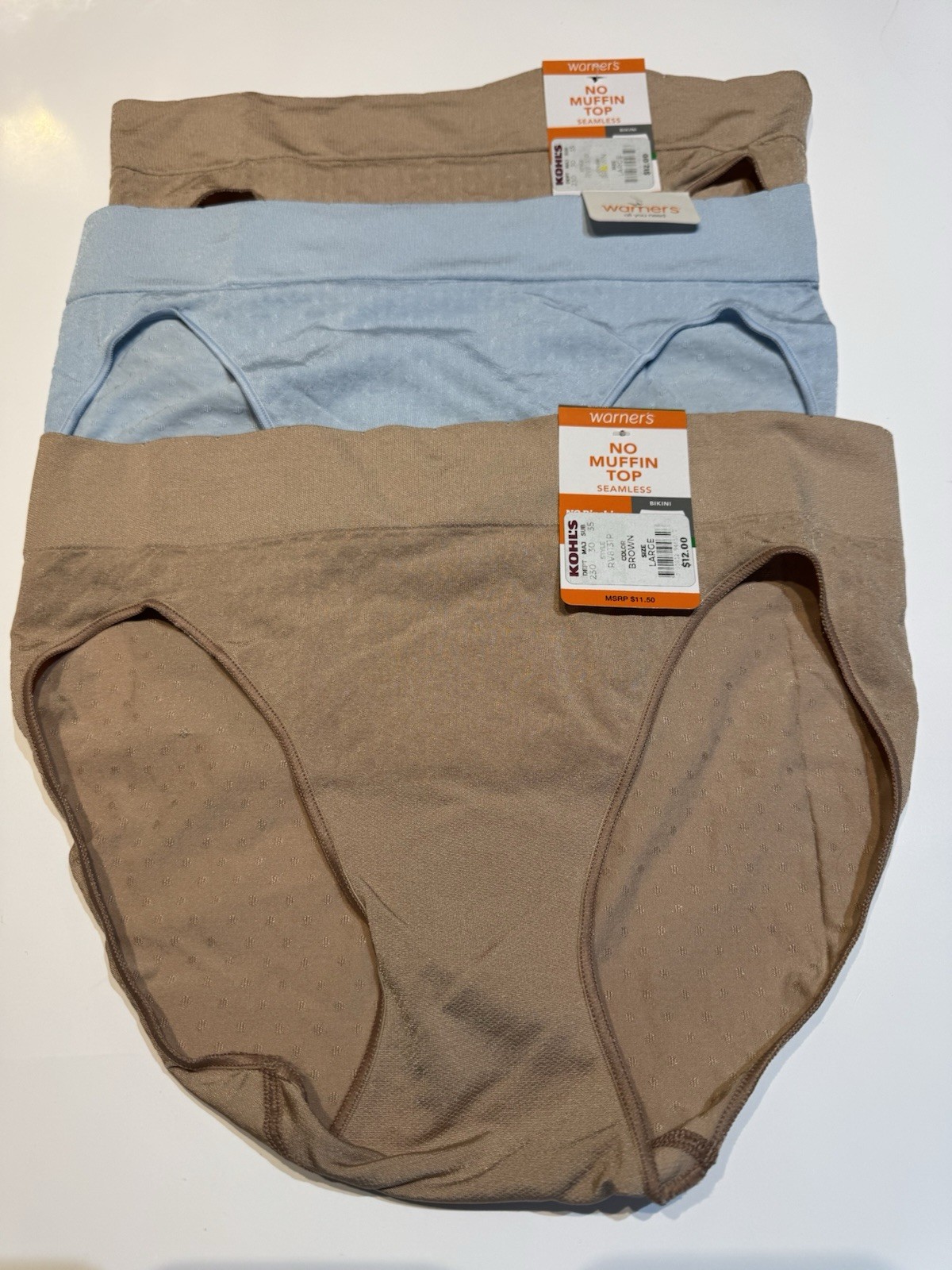 NWT 3 Pairs Warners No Pinching No Problems Panties RV8131P Size L 7