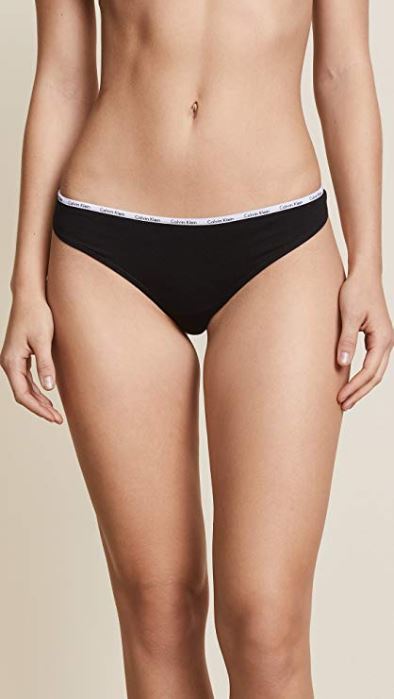 Calvin Klein 5-Pack Women’s Logo-Waist Thong Panty Black/White/Grey