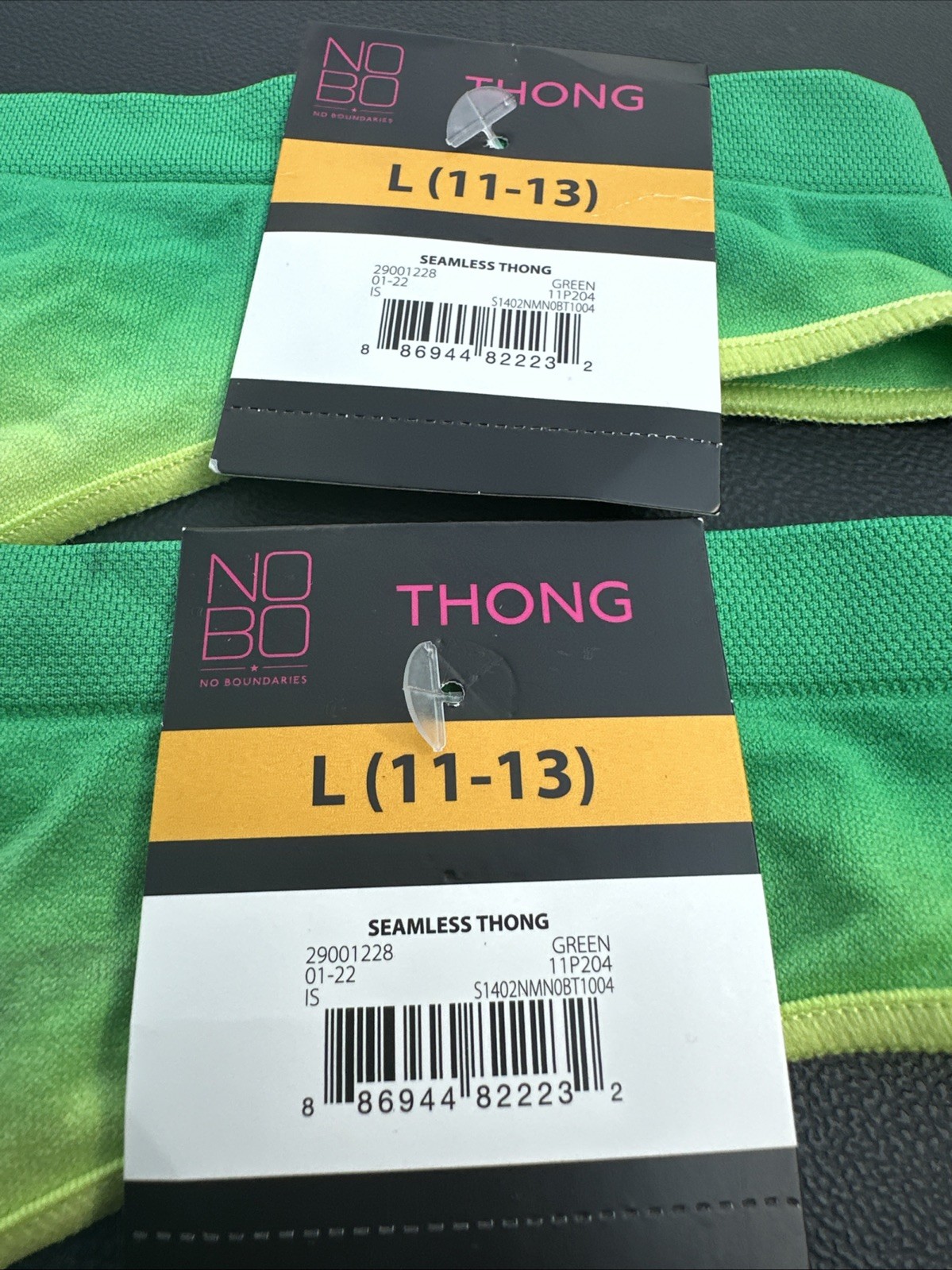No Boundaries Women’s Seamless Thong Green ombre New L(11-13) 2 Pk