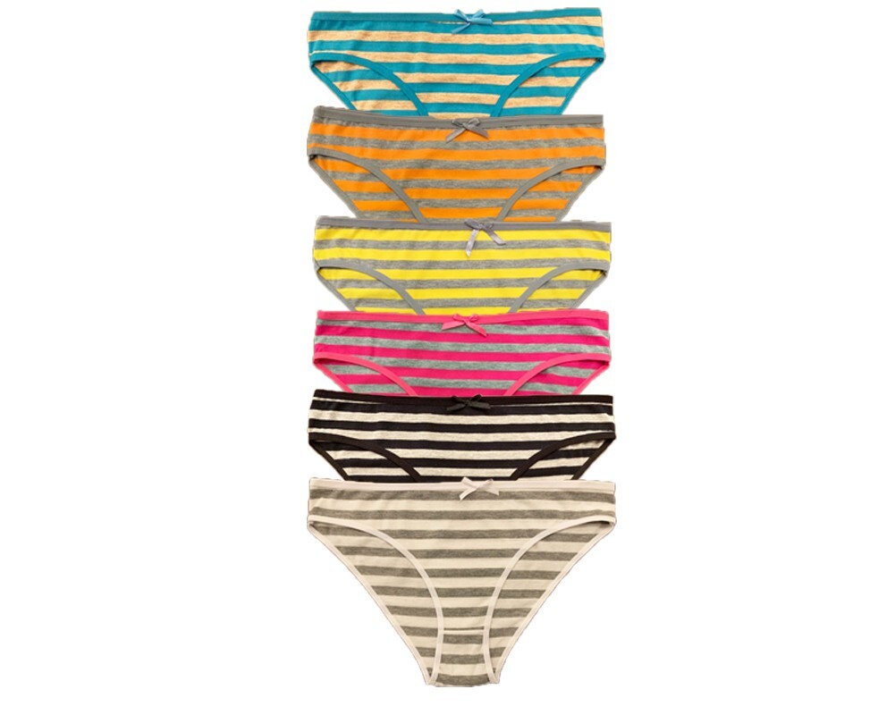 6 Lot Women Underwear Cotton Bikini Briefs Sport Knicker panties Pack Lingerie L