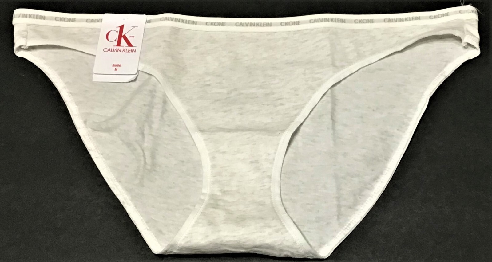 medium – NWT Calvin Klein bikini panty logo top light gray $15 tag (c17)