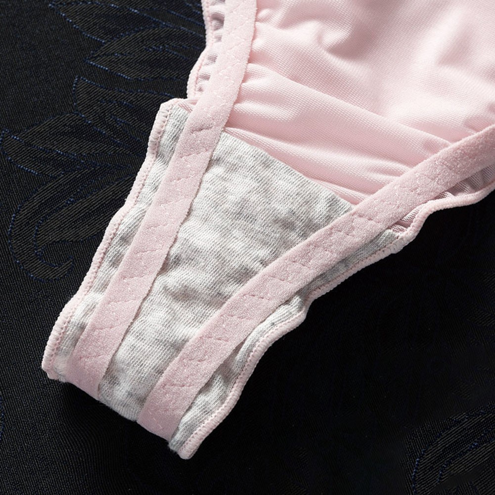 Elegant Satin Ruffle Thong Briefs Premium Ice Silk Cotton Lingerie for Women