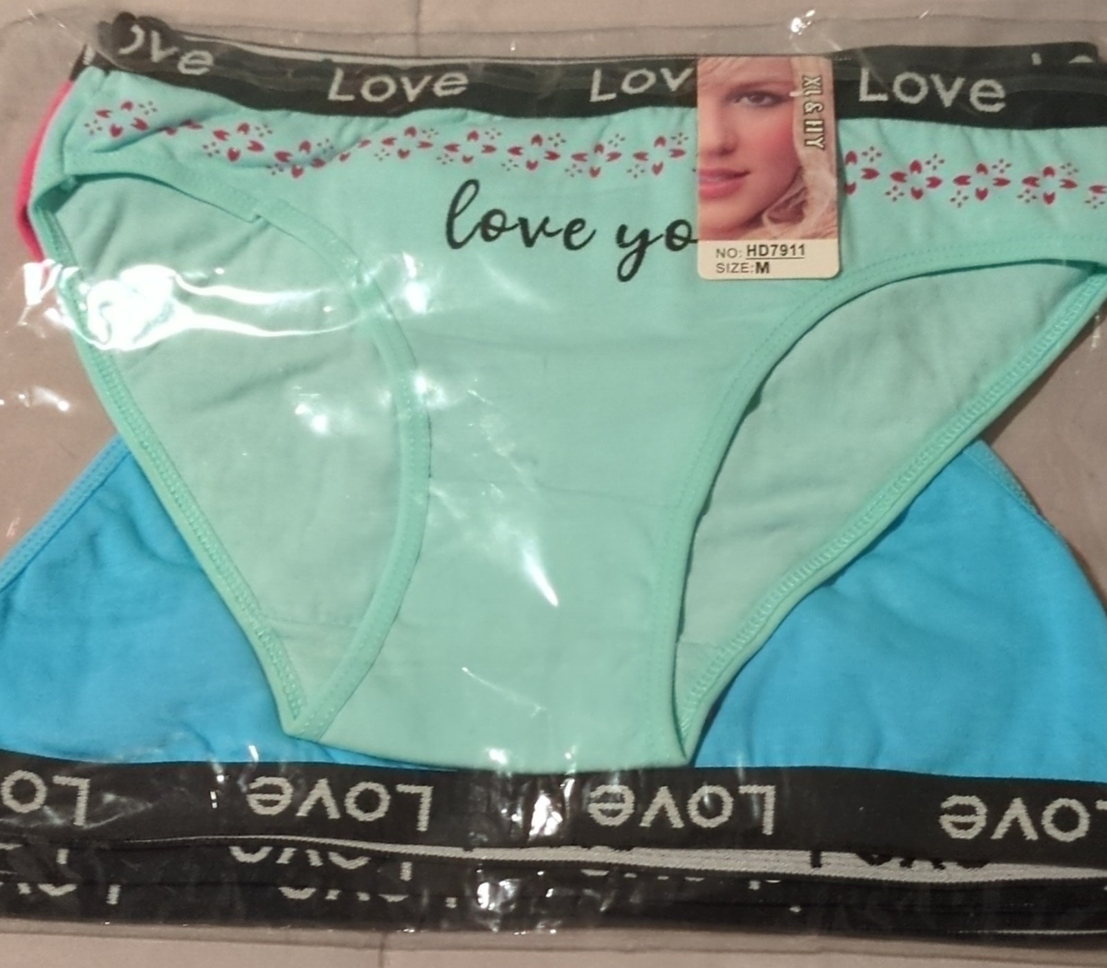 Love Women’s Bikini Panties Solid Multicolor 3-Pack, Size M Regular