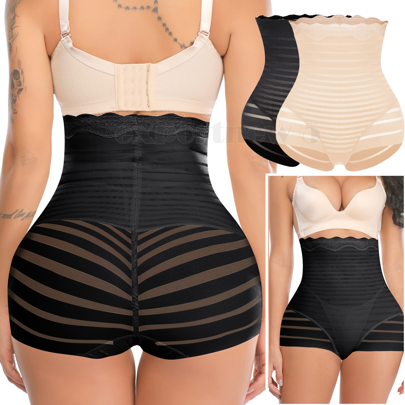 Women High Waist Panties Compression Abs Shaping Briefs Belly Mesh Body Shaper
