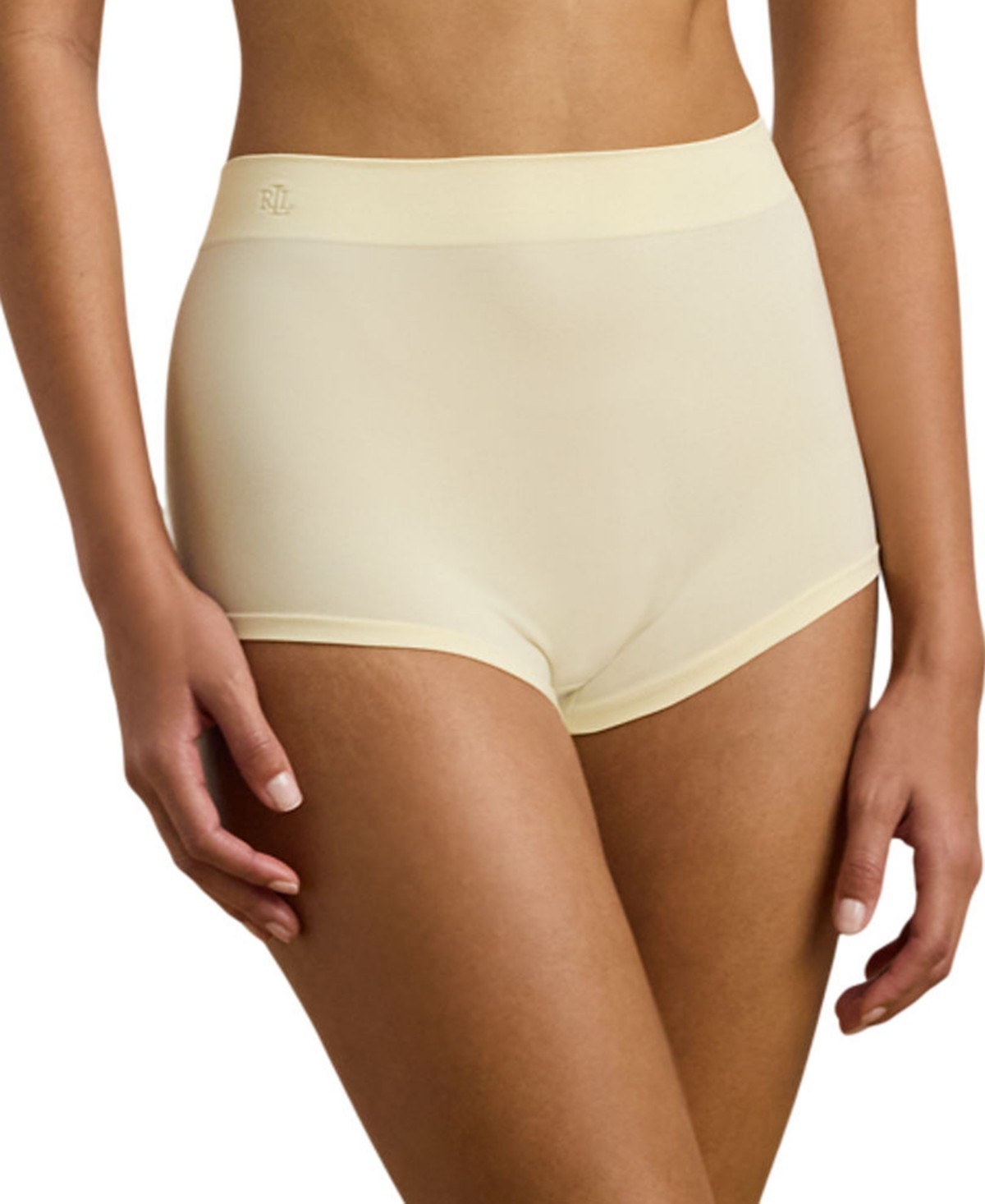 2 Pack NWT RALPH LAUREN Seamless Boyshort Underwear Sz L Lemon Chiffon