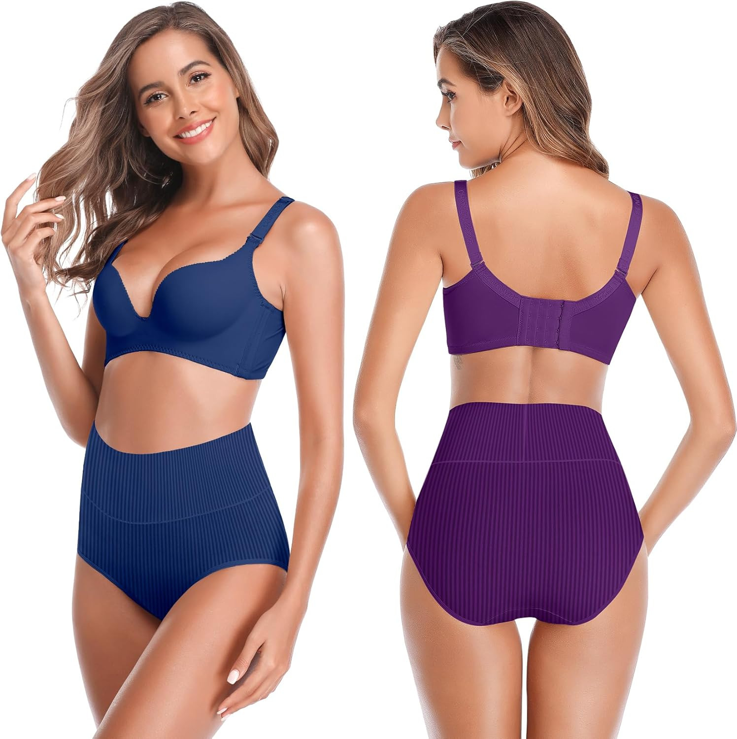 Women’S High Waist Cotton Underwear Super Stretchy Briefs Full Coverage Panties