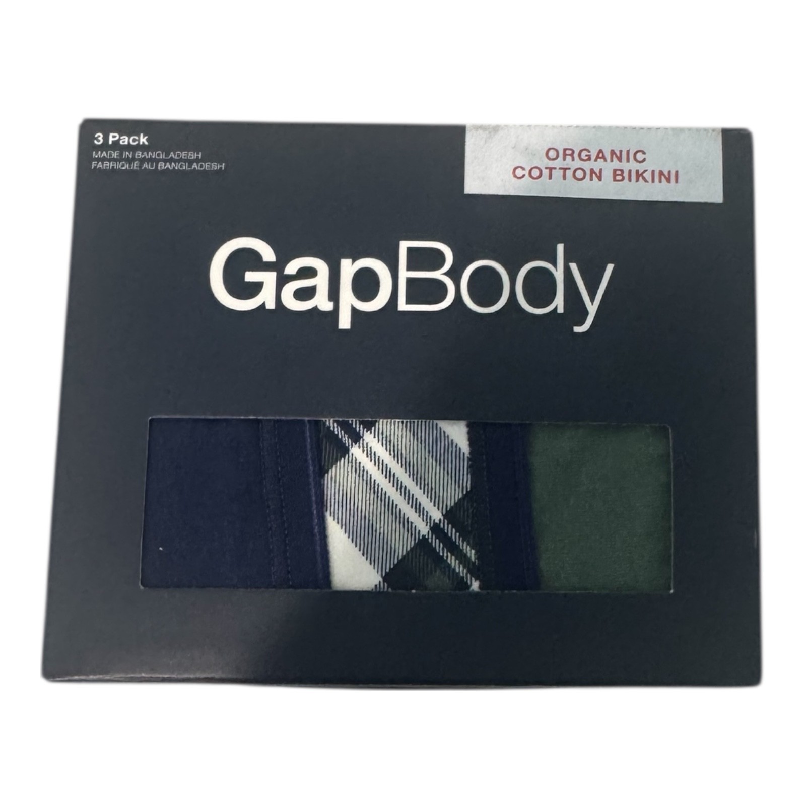 GapBody organic Cotton Bikini Underwear 3-Pack Women’s M, L, XL Multicolor – NWB