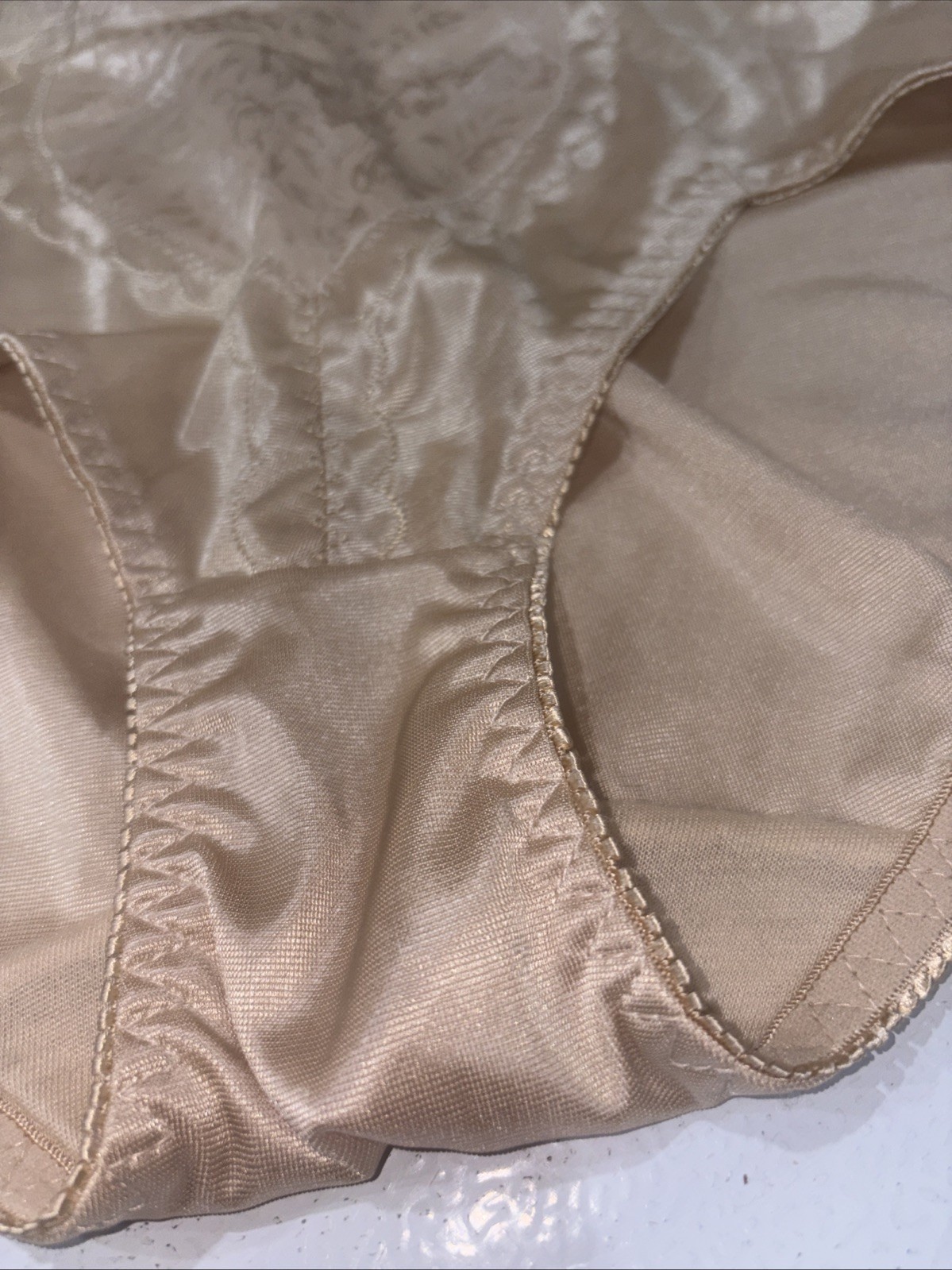 Delta Burke VTG 90s Tummy Control Brief Panty Girdle W Lace Sz 7/large Beige NWT