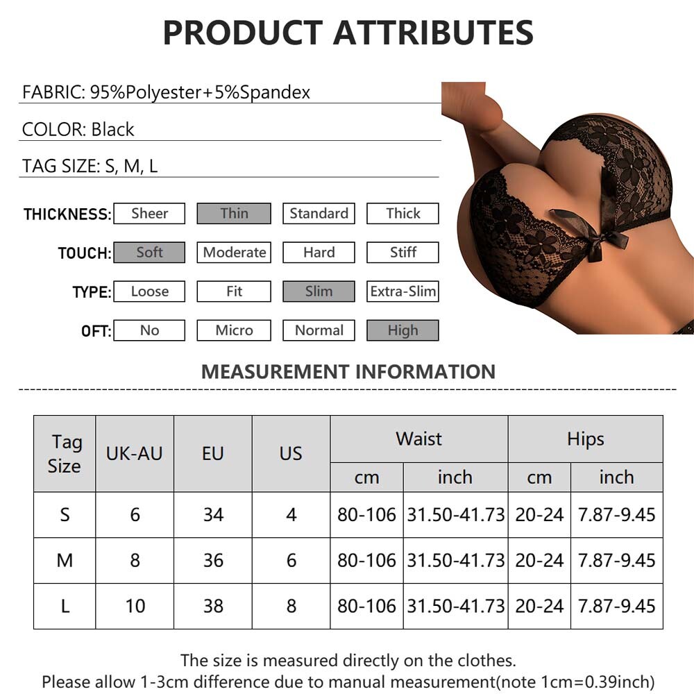 Womens Lace Crotchless Underwear Thong G-String Briefs Panties Knickers Lingerie